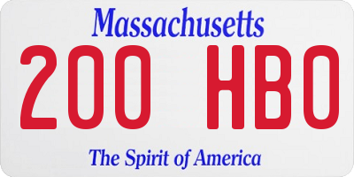MA license plate 200HB0