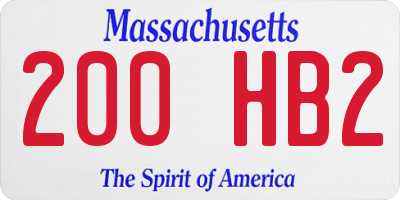 MA license plate 200HB2