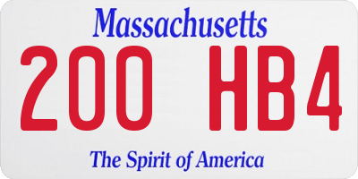 MA license plate 200HB4