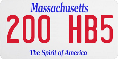 MA license plate 200HB5