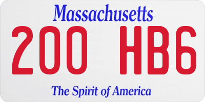 MA license plate 200HB6