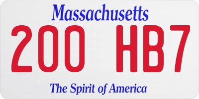MA license plate 200HB7