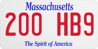 MA license plate 200HB9
