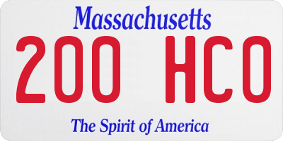 MA license plate 200HC0