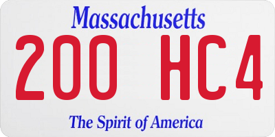 MA license plate 200HC4