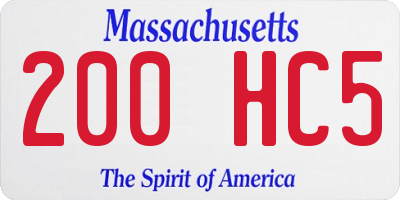 MA license plate 200HC5