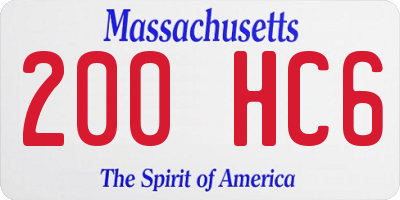 MA license plate 200HC6