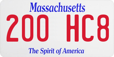MA license plate 200HC8