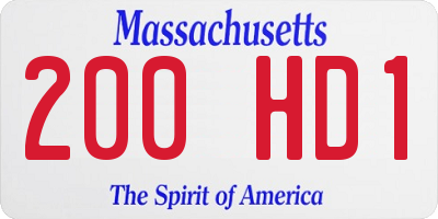 MA license plate 200HD1