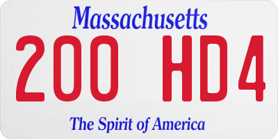 MA license plate 200HD4