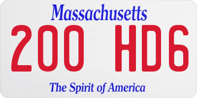 MA license plate 200HD6