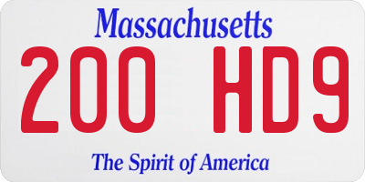 MA license plate 200HD9