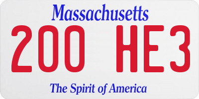 MA license plate 200HE3
