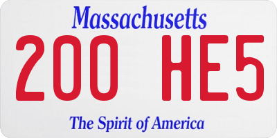 MA license plate 200HE5