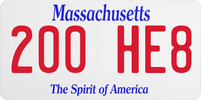 MA license plate 200HE8