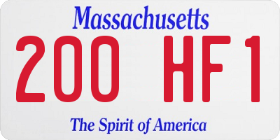 MA license plate 200HF1
