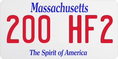 MA license plate 200HF2