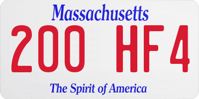 MA license plate 200HF4