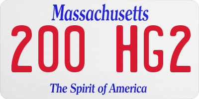 MA license plate 200HG2