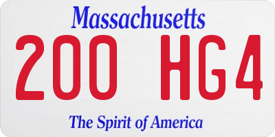 MA license plate 200HG4