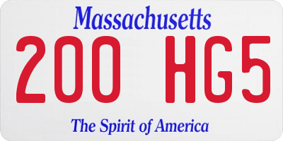 MA license plate 200HG5