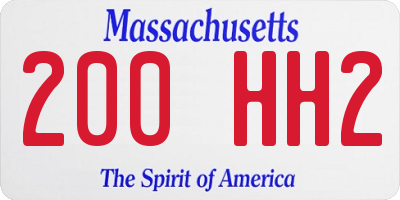MA license plate 200HH2