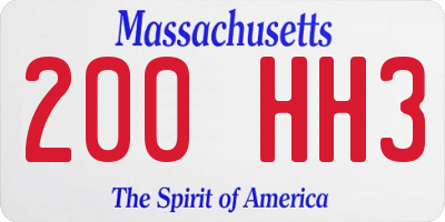 MA license plate 200HH3