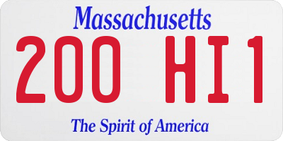 MA license plate 200HI1
