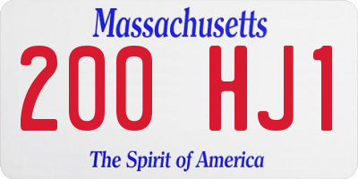 MA license plate 200HJ1