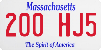 MA license plate 200HJ5