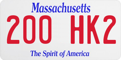 MA license plate 200HK2