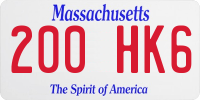 MA license plate 200HK6