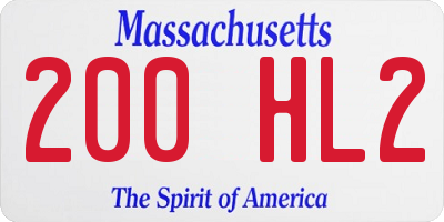 MA license plate 200HL2