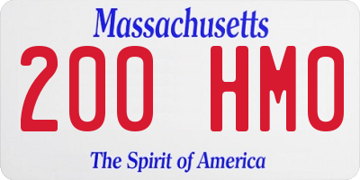 MA license plate 200HM0