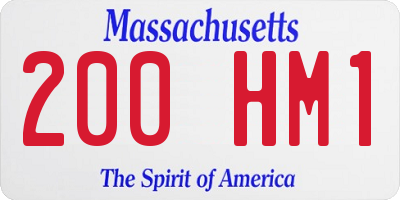 MA license plate 200HM1