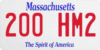 MA license plate 200HM2