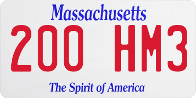 MA license plate 200HM3