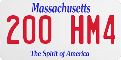 MA license plate 200HM4