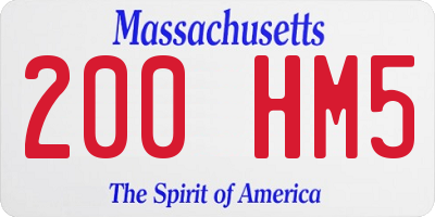 MA license plate 200HM5