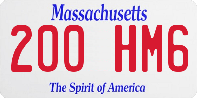 MA license plate 200HM6