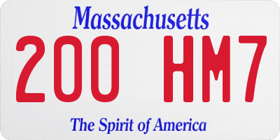 MA license plate 200HM7