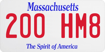 MA license plate 200HM8