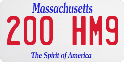 MA license plate 200HM9