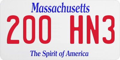 MA license plate 200HN3