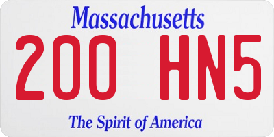 MA license plate 200HN5