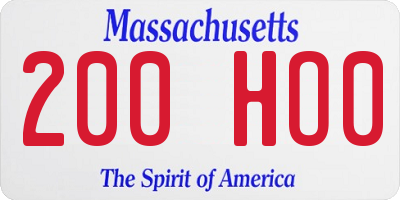 MA license plate 200HO0