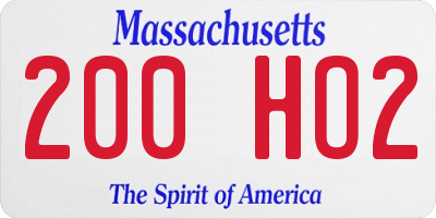 MA license plate 200HO2