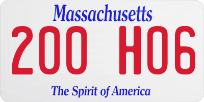 MA license plate 200HO6