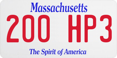 MA license plate 200HP3