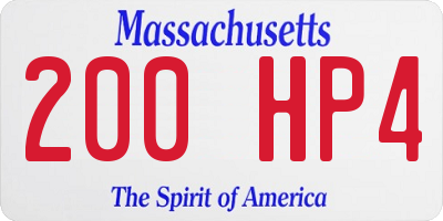MA license plate 200HP4